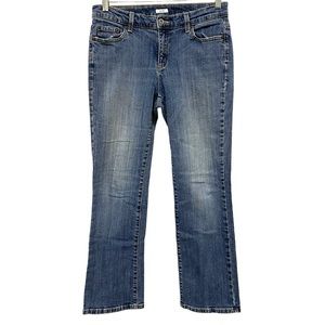 LIZ & CO Jeans Size 10 Petite Blue Medium Wash Boot Cut Stretch 5-pocket